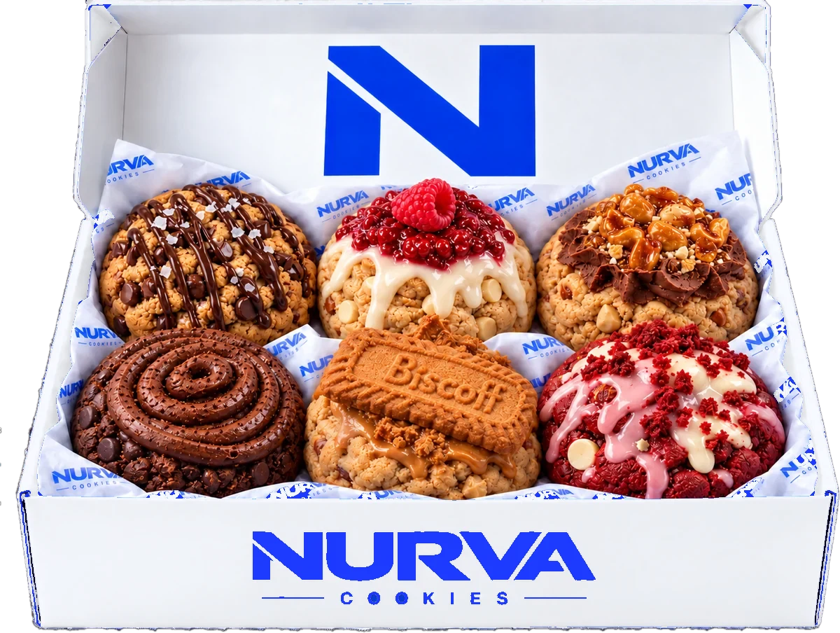 Caja NURVA blanca con 6 galletas reales